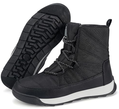 Mishansha Stivali da Neve Donna Antiscivolo Caldi Scarpe Invernali Comfort Nero 40EU