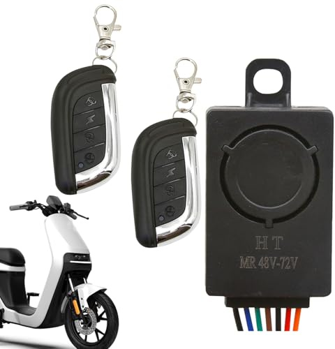 Système d'alarme pour scooter - Alarme compacte avec télécommande, forte protection antivol - Système de sécurité électrique pour moto - Système de sécurité pour la protection - Système d'alarme de