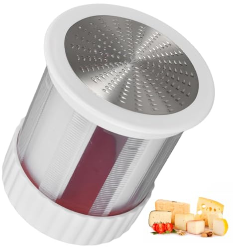YOFDAL 1 PCS Grattugia Per Formaggio in Plastica, Grattugia Per Verdure, Cucina Domestica Trituratore Per Burro Per Frutta in Plastica Portatile in Acciaio Inossidabile.（M）