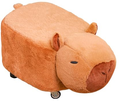 Ceprznvey Djurformad barnstol – barnpall med hjul ¦ 40 x 25 x 22 cm capybara-sits med svängbara hjul, fotstöd för barn med remskivmodell, barnbänk fotstöd, söt tecknad pall för inomhus