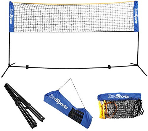 ZENY 10ft Portable Badminton Net Tennis Net for Soccer, Pickleball, Kids Volleyball Indoor Adjustable Height 2.5ft to 5ft for Outdoor Court Backyard Beach Games