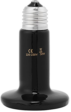 Fdit Infrarot Keramik Emitter Pet Heizung Lampe Reptil Glühbirne für Reptil Terrarien Wärmeausstrahlung 220 V(50 W)
