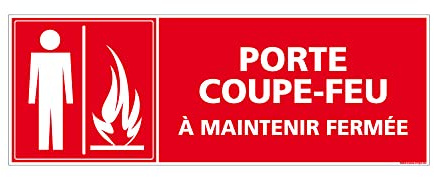 Signalétique.biz France -Panneau Porte Coupe-Feu à Maintenir Fermée - Signalisation Incendie - 210 x 75 mm - Adhésif
