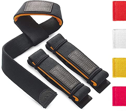 WARM BODY COLD MIND Lasso Lifting Wrist Straps for Cross Training - Rated at 770 lb - Hand Wraps for Olympic Weightlifting, Powerlifting, Weight Lifting, Bodybuilding Strength Deadlift Gym Bar, Cotton