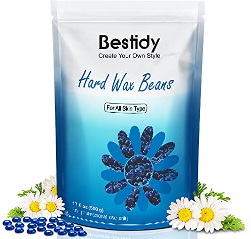 Bestidy Hard Wax Beads for Hair Removal, Waxing Beads for Coarse Hair, 500g Refill Wax Beads for Wax Warmer, Home Waxing for All Body and Brazilian Bikini Areas, Women Men(500g)