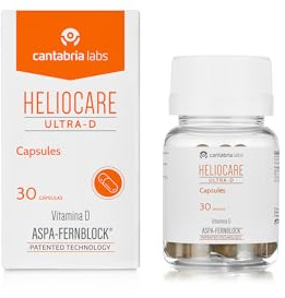 Heliocare Ultra-D Capsules, Skin Boosting Vitamin D Supplements, ASPA-Fernblock+ Technology Protects Against UVA, UVB, Visible and Infrared Hazards, Reduces Blotchy Skin (30 Capsules)