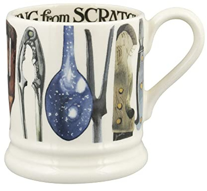 Emma Bridgewater Cooking Utensils 1/2 Pint Mug, 300ml, Ceramic, Cream, Reusable, Dishwasher Safe