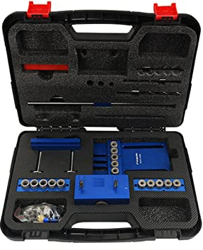 Yuantenhwy Universal High Precision Jig Dowel Cam Jig Kit with 5 Dowel Drilling Sleeves (6/8/10mm), Wood Hole Drilling Guide Woodworking Position for DIY Wood working,Furniture Repair,etc