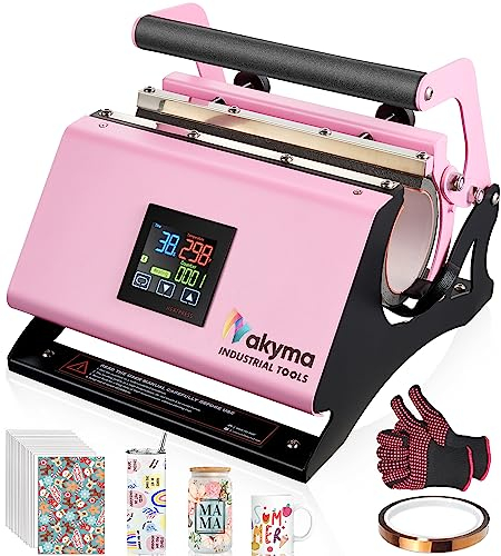 Tumbler Heat Press Machine, Nakyma Tumbler Press Machine 20 und 850.5 g, Becherpresse Sublimationsmaschine für 311.8 g-425.2 g Tasse, geeignet für Weihnachtsgeschenkherstellung (Rosa)