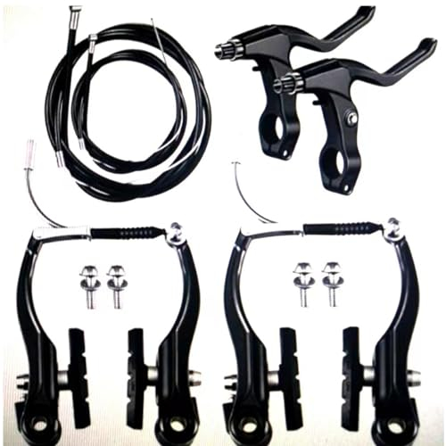 Fahrrad Bremsen Set, Vordere und Hintere MTB Bremse Bremsseile und Bremshebel Kit V Typ Fahrradbremsen Fahrrad bremshebel V Brake Universal Fahrradbremsen Set Für Mountainbikes, Rennräder(schwarz)