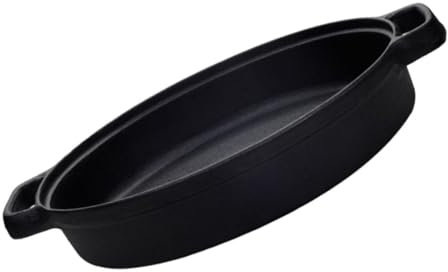 COLLBATH Pentola in Ghisa Fondo Piatto Pentola Per Stufato Antiaderente Senza Rivestimento Padella Per Cucinare