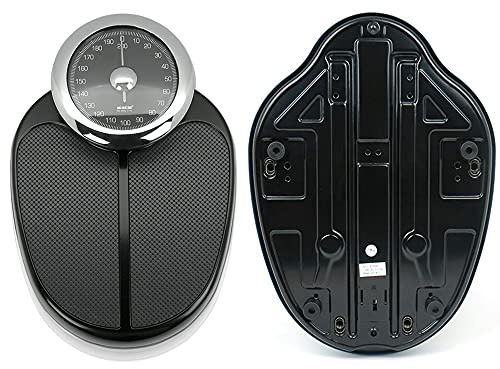 OZBME Báscula de baño mecánica Báscula de baño de Alta precisión para Peso Corporal, Esfera analógica fácil de Leer, báscula de Superficie Negra Antideslizante
