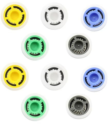 10 PCS Shower Head Flow Restrictor, 1.5/1.8/2.0/2.5/3.0 GPM Water Flow Reducer Limiter, Shower Head Water Saver & Pressure Reducer for Fixed & Handheld Shower, 0.63 Inch
