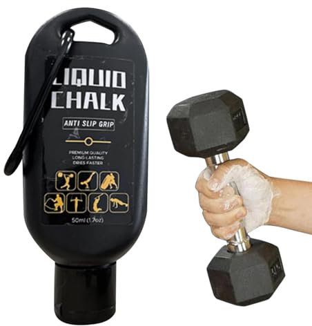 Krujecnt Flüssige kreided 50ml, Griffigkeitsverbesserer Für Schwitzige Hände Und Aktivitäten, Schweißresistente Flüssig-Kletterkreide Für Fußball, Tennis, goIf, Gewichtheben, Pole Fitness