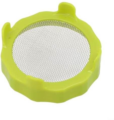 Cultiva alfalfa fresca y ensalada con nuestra tapa de germinación de plástico para tarros de boca ancha (verde)