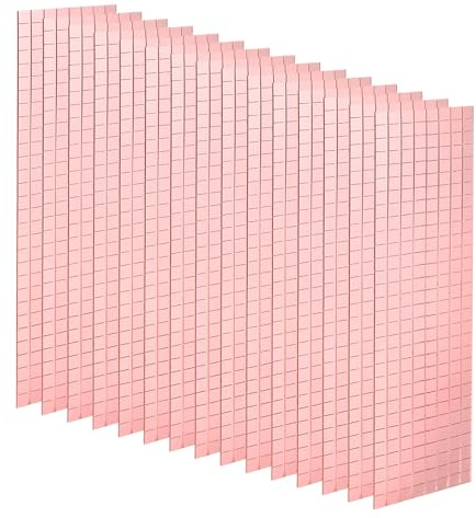 QUARKZMAN 15 Fogli 7200 Pezzi Piastrelle Specchiate a Mosaico Autoadesive 5x5mm Mini Quadrati Adesivi Specchiati per Palle da Discoteca Mini Piastrelle in Vetroe Feste, Oro Rosa