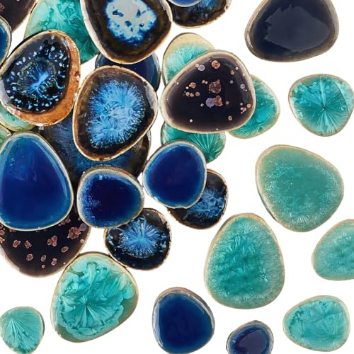 SOFPLATE 1 Caja de 200g de Piezas de Mosaico Rotas de Porcelana con Forma de Lágrima Piezas de Mosaico Irregulares de Estilo Chino A Granel para Manualidades Platos Macetas Jarrones Tazas Y Proyectos