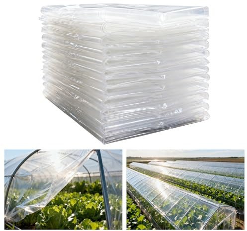 ZHJLF Bâche de Serre Extra-Épaisse et Indéchirable - Film Polyéthylène 0.12mm Haute Résistance, Résistant aux UV Garanti 5 Ans pour Jardin Professionnel(Size:5 * 20m,Color:Blanc)