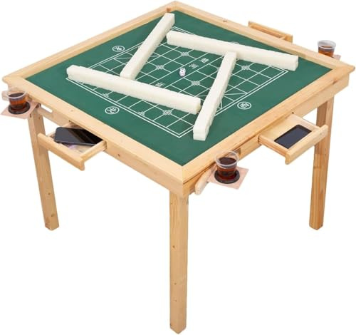 Mesa Mahjong,de Mahjong, Juego Plegable de póker, dominó, Blackjack, 4 Jugadores, cajones Ocultos, Noche de Juegos Familiares