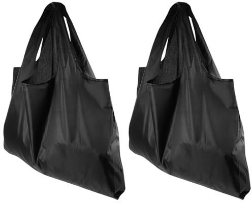 GRADENEVE Borsa Tote Grande Capacità Shopping e Viaggi per Portatile Borsa da Acquisti Oxford Nera 2 Pezzi Pieghevole