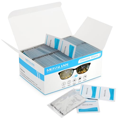 MOSSLIAN(120 Packs) Lingettes Lunettes Nettoyantes Multi Usages - Lunettes, Écran, Tablette, Smartphone