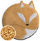 LESCHI Coussin chauffant - Bouillotte micro-ondes 4 compartiments - Animal : renard beige - Bouillotte graines de blé bio souple - Idéal pour se réchauffer en hiver et pour apaiser le ventre