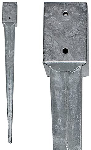 Einschlaghülse Vierkant, Länge: 750mm oder 900mm, Erdanker, Einschlagbodenhülse, Einschlaghülse, Bodenanker (900x91x91 mm)