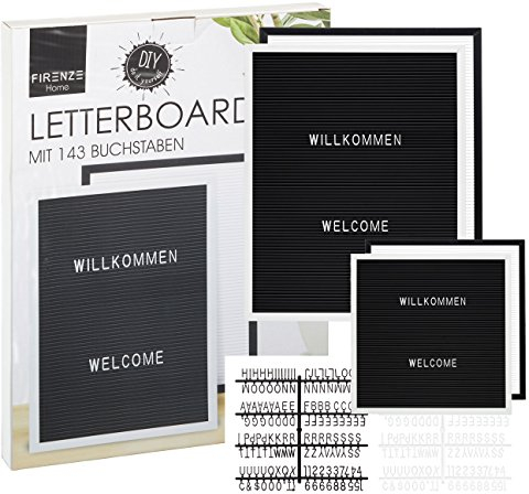 Cepewa Letter Board Stecktafel Memoboard Messageboard Schwarz Oder weiß Versch. Größen (Rahmen weiß, 30 x 40)