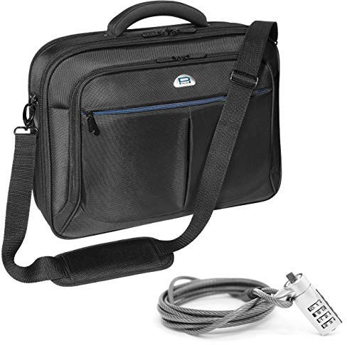 PEDEA borsa per PC portatile Premium Borsa per notebook fino a 17,3 pollici (43,9 cm) borsa con tracolla, incluso lucchetto notebook, nero