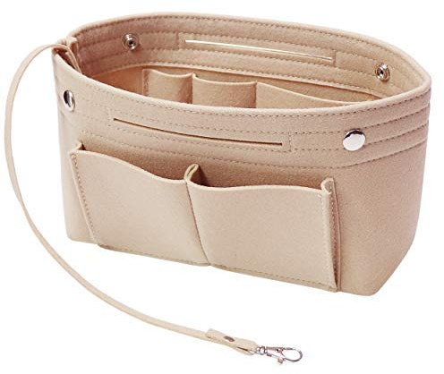 Soyizom Filtväska, handväska, arrangör, liner, skärväska, i en väska med nyckelring för snabbhet, 8 färger, Beige, grand