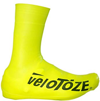 veloToze Tall Shoe Cover 2.0 - Covers Road Cycling Shoes - Water-Proof, Windproof Overshoes for Bike Rides in Spring, Fall, Winter Rainy, Cold Weather - Bright Colors Make Road Biking Trips Safer