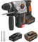 WORX NITRO WX380 Akku-Bohrhammer 20V - zum Bohren, Hammerbohren & Meißeln - bürstenloser Motor - stufenlose Drehzahleinstellung - verschiedene Stoff kompatibel - inkl. 2x4Ah Akkus & Schnellladgerät