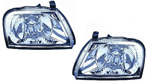 Set 2 Faro Fanale Proiettore Anteriore Sinistro Destro Per L200 Strada e Pick Up da 1996 a 2004 Alogeno H4 Gruppo Ottico Luce Fanalino