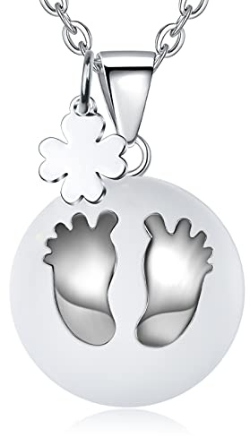 CELESTIA Llamador de Angeles Embarazada, Collar Largos Plateado Colgante con Sonido, Regalos para Mamas Embarazadas
