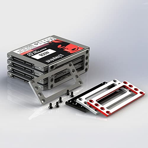 2.5 inch PC SSD HDD Cages Bracket Solid State Drive Frame Multi Layer Box Stacking External HD Cabinet Docking Station Base SATA PATA Computer Hard Disk Rack Metal 4-Bay Mounting Bracket Grey