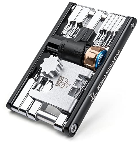 Bike Tool with CO2 Inflator - Bike Chain Tool/Torx/Hex/Screwdriver - Bicycle Multitool Kit Compact and Lightweight Repair Tools for Road and Mountain Bikes
