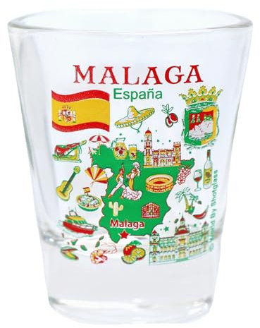 World By Shotglass Malagagscc - Bicchierino da liquore, collezione Great Spanish Cities Spain