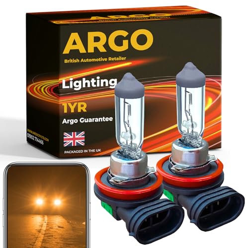 Argo H11 Headlight Bulb 100w Halogen 2500k 12v PGJ19-2 Front Fog Light Bulb Lamp Car Van Main Dipped High Low Beam Bright Upgrade H11 711 Car Headlight Bulb H11 Bulb