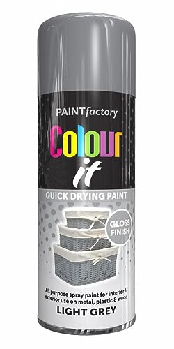 SCHNAZZ 6 x All Purpose Light Grey Aerosol Spray Paint 400ml Fast Dry, Quick Drying Spray and Excellent Coverage for Wood, Metal, Plastic, Glass and More