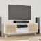TV-Schrank W 105x30x40 cm Massivholz Kiefer Natur-Rattan,345615