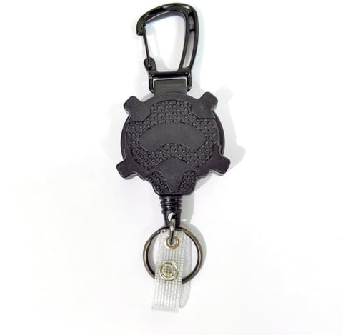 HOUSON Portachiavi estensibile con cordino retrattile, moschettone porta documenti identificativo retrattile, 60 cm, in filo di acciaio