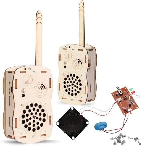 STEM Toys for Boys Age 8-14, Science Kits for Kids Walkie Talkies, Building Own Electronics Kit Science Experiments, Wooden Engineering Kits Birthday Xmas Gitfs for 8 9 10 11 12 13 14 Year Old Boys