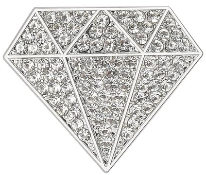 Broche Femme Élégante En Zirconium Cristaux Strass En Forme De Diamant Épinglette Pour Costume Robe Chapeau Bijoux Accessoire De Mariage Cadeau Fête Cérémonie Anniversaire Soirée (Argent)