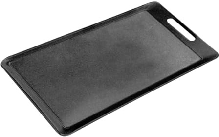CLISPEED Plancha de Asar Portátil de Hierro Fundido para Barbacoa Sartén para Cocinar Filetes y Pescado Bandeja Bbq para Picnic Resistente Distribución Uniforme del Calor