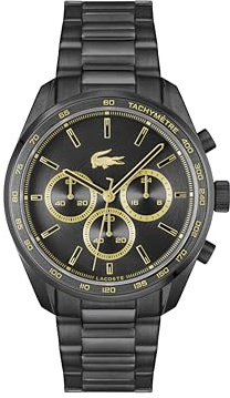 Lacoste Montre à Trois Aiguilles pour Homme avec Bracelet en Acier Blanc argenté