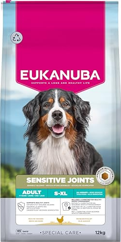 Eukanuba Sensitive Joints hundmat med kyckling – torrfoder Special Care för hundar med känsliga leder, för att stödja rörlighet, 12 kg