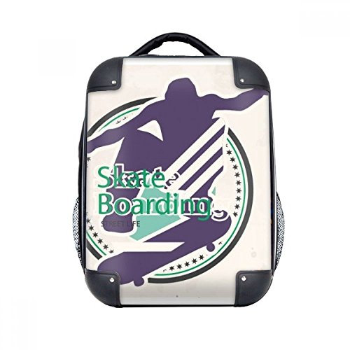 DIYthinker Los atletas de deportes extremos, embarque del patín Ilustración del estuche rígido de transporte para hombro Niños Mochila 15 Regalo