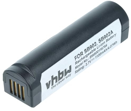vhbw batteria sostituisce Shure SB902A, SB902 per sistema radiomicrofonico trasmettitore (1100mAh, 3,7V, Li-Ion)
