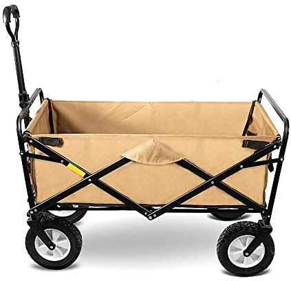 ZAANU Carretilla de Mano, Carretilla de jardín portátil Carretilla Plegable Carretilla para Festivales de Servicio Pesado Carretilla con Ruedas de Freno, Carretilla para Equipaje/Viajes/