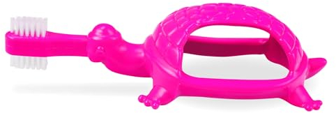 Wellsamed 1 Stück Babyzahnbürste Schildkröte Pink, für eine sanfte Reinigung der ersten Milchzähne
